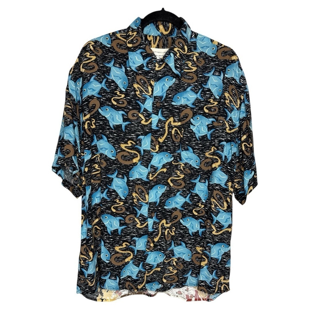 Vintage Rare Reyn Spooner Dietrich Varez Hawaiian Shirt Fish Print Size Small - Picture 2 of 15